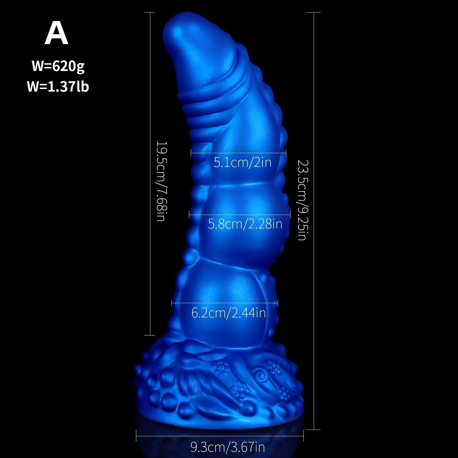 Gode Monstre Aquatique Courbé Point G en Silicone