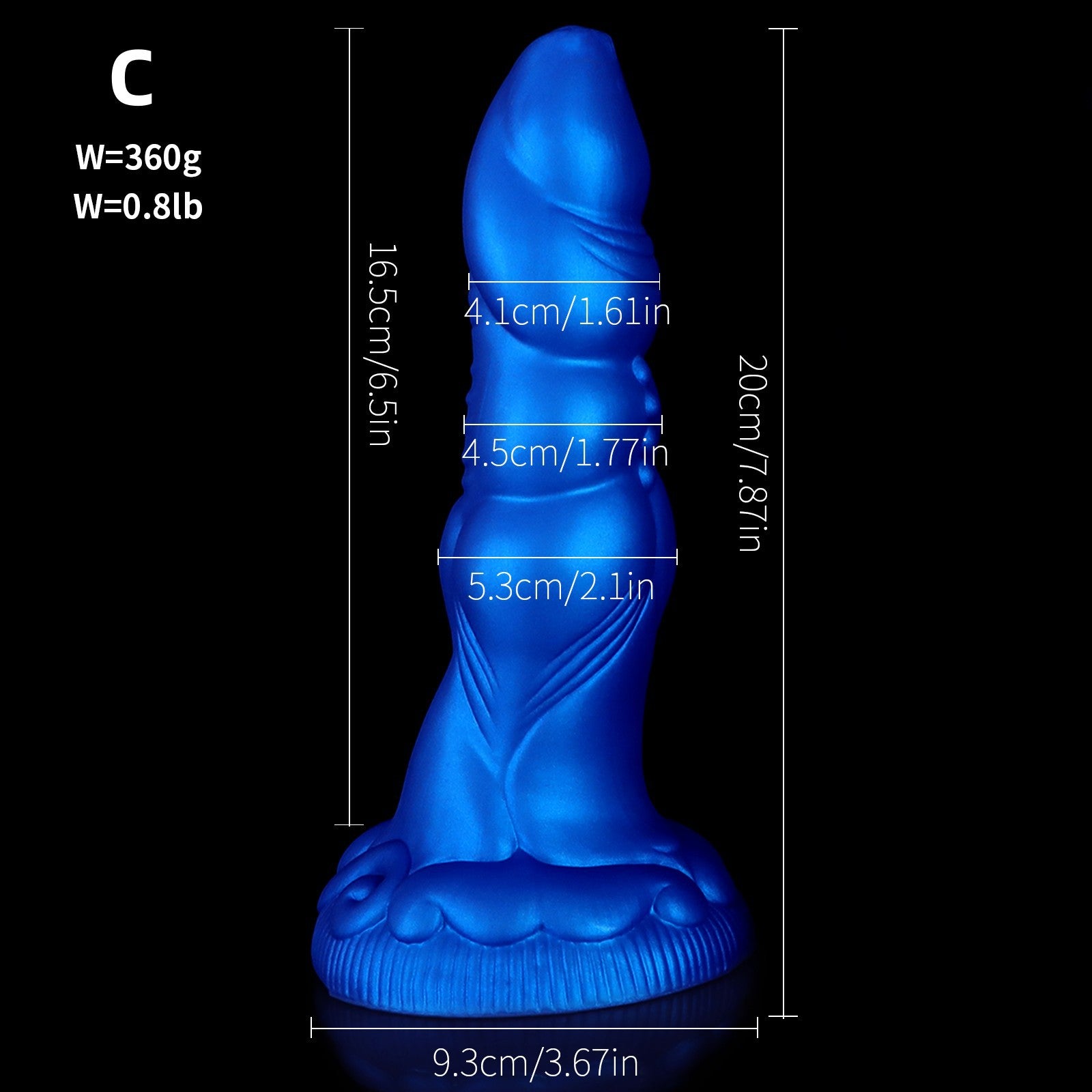 Gode Monstre Aquatique Courbé Point G en Silicone