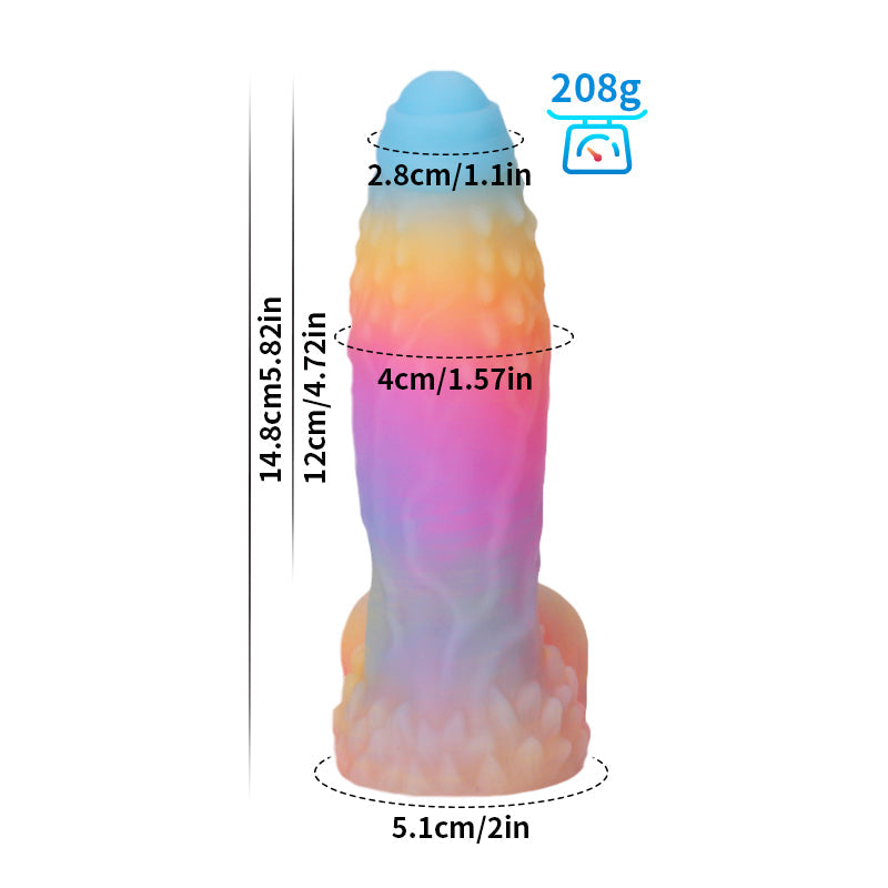 Gros Gode Monstre Lumineux Arc-En-Ciel