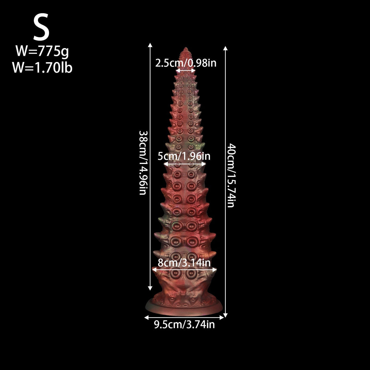 60 cm Géant Pointes Monster Gode Tentacule XXL