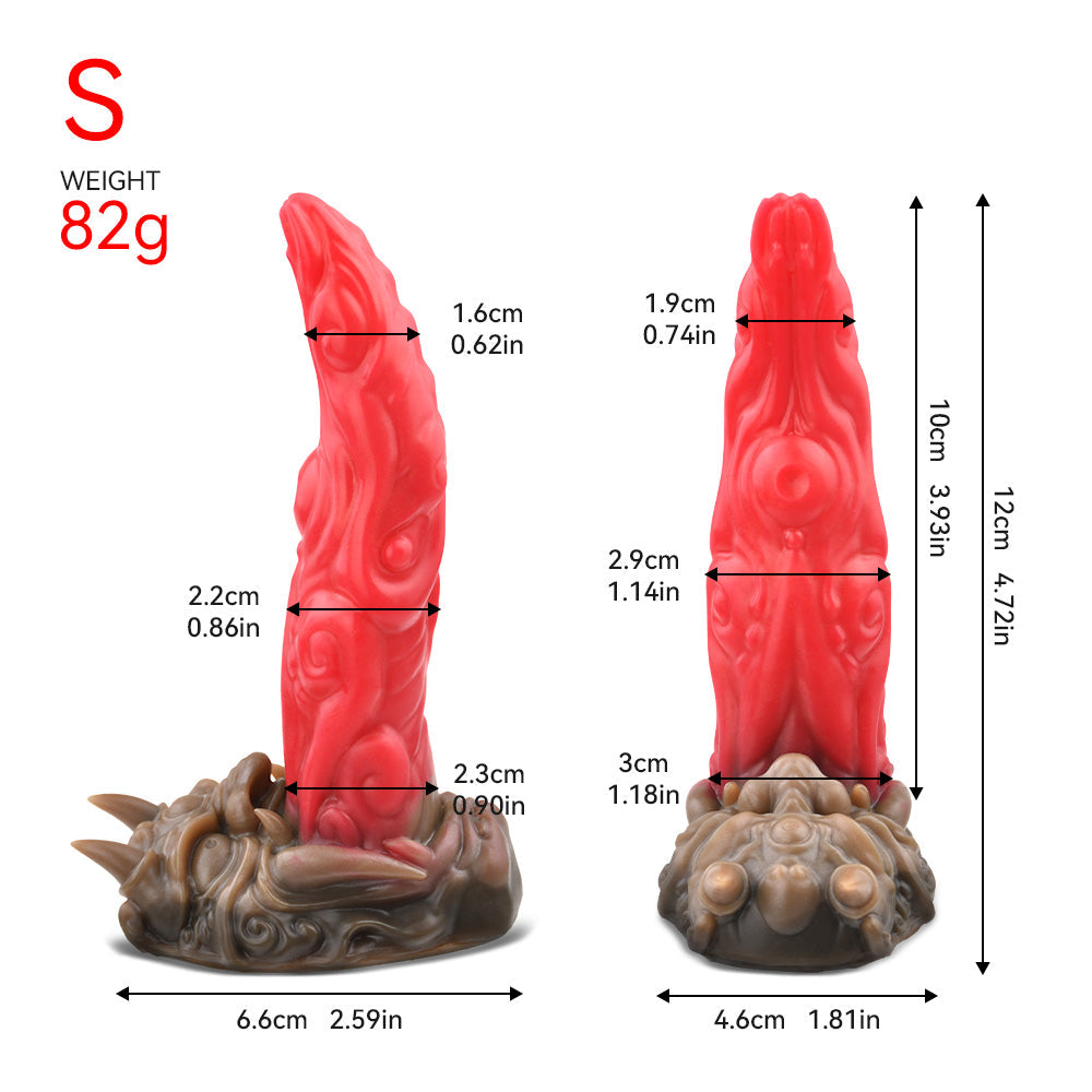24,9 Cm Gode Langue Monstre Rouge À Dents De Démon