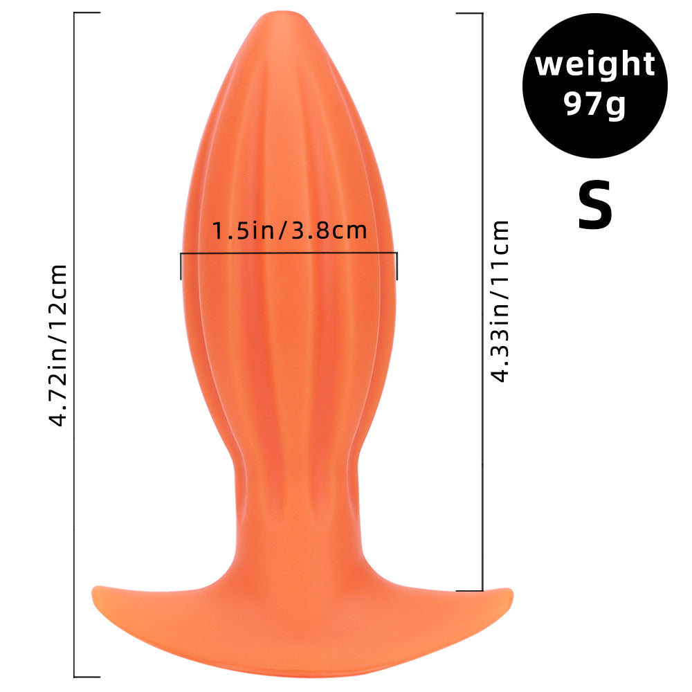 Gros Plug Anal Kit Nervuré En Silicone