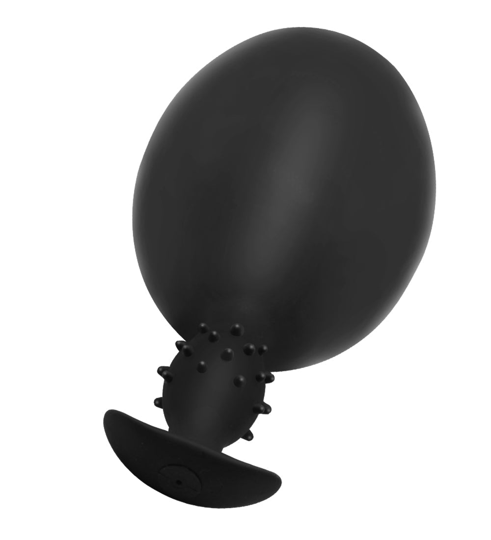 Noir Fin Picots Silicone Plug Anal Gonflable