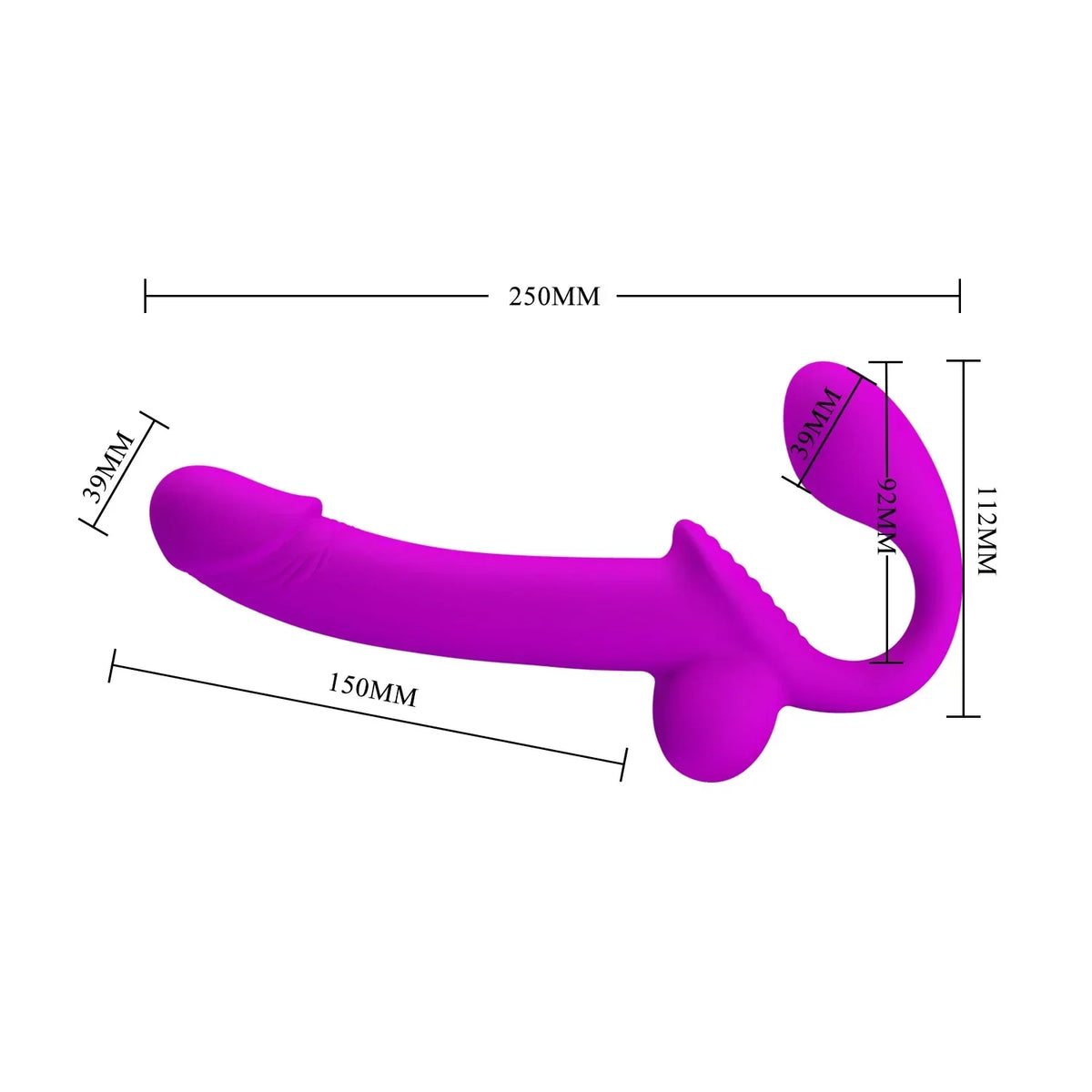 Gode Ceinture Sans Harnais Réaliste Violet Éjaculateur