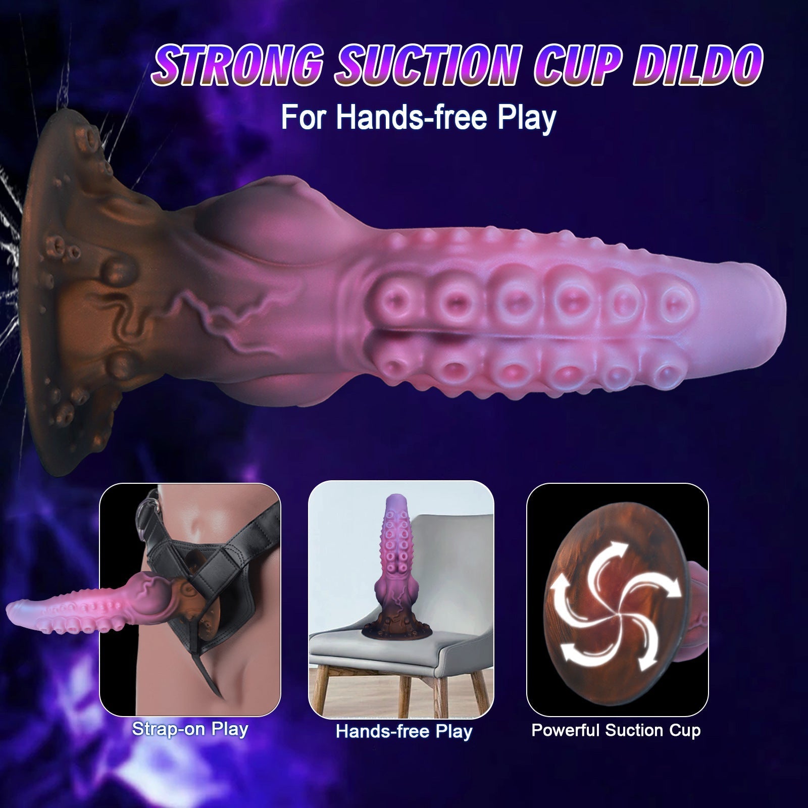Souple Silicone Gode Tentacule Monstre avec Ventouse