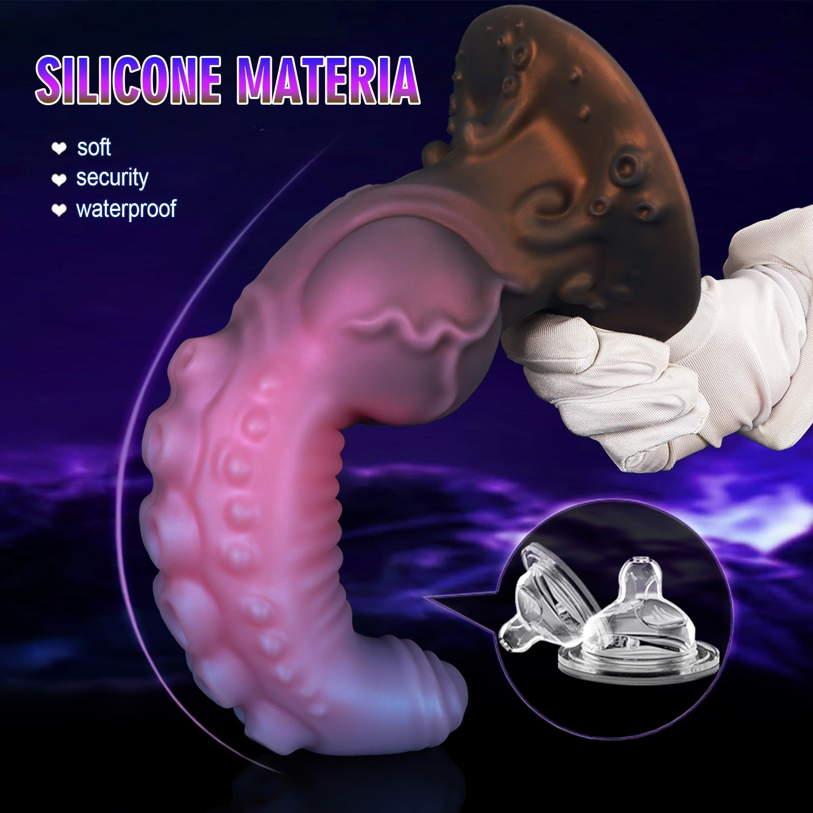 Souple Silicone Gode Tentacule Monstre avec Ventouse