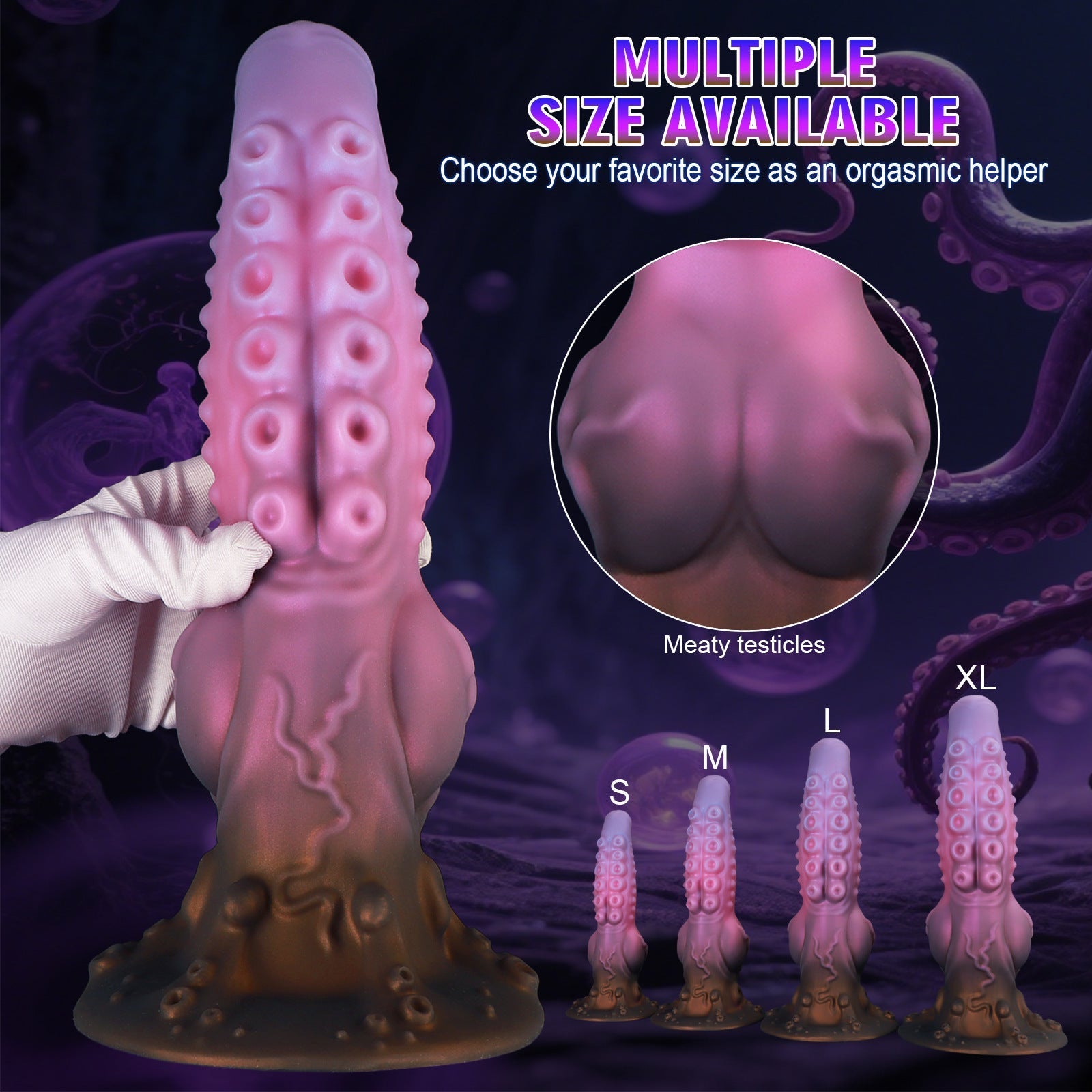 Souple Silicone Gode Tentacule Monstre avec Ventouse