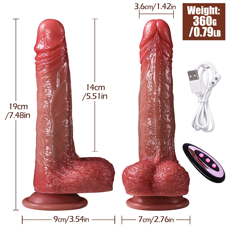 19 CM Télécommandé Va-et-Vient Gode Réaliste