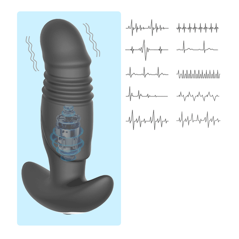 Plug Anal Vibrant Noir Prostate à Télécommande Va-et-Vient