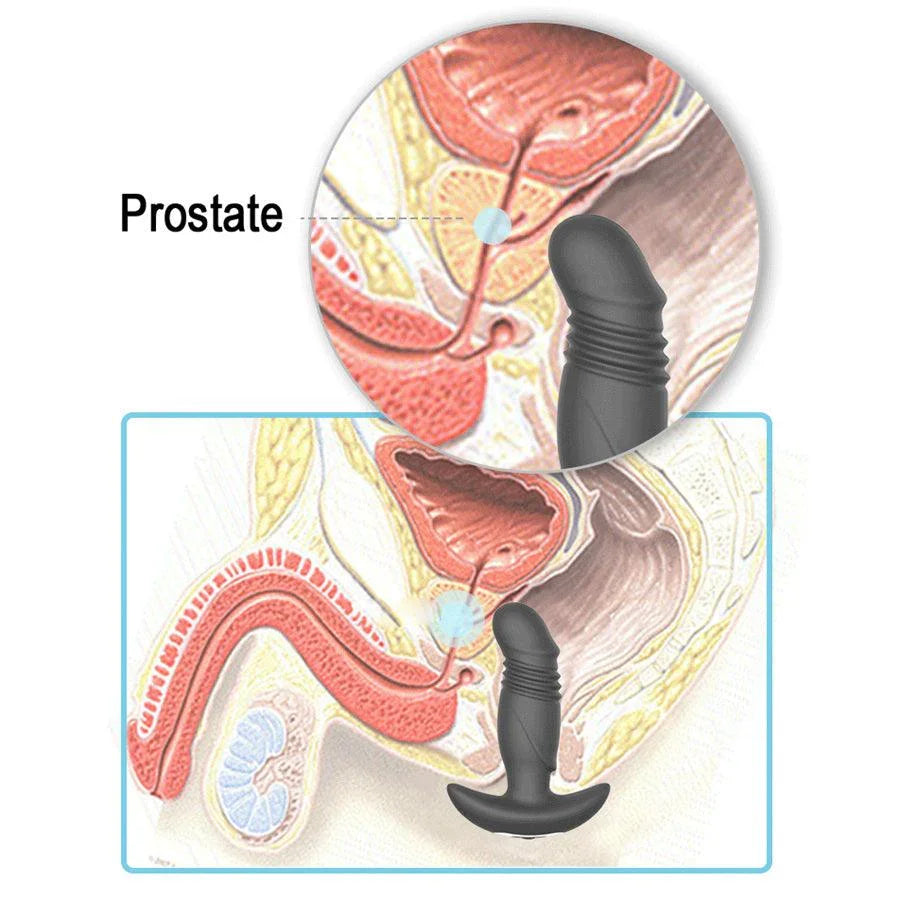Plug Anal Vibrant Noir Prostate à Télécommande Va-et-Vient