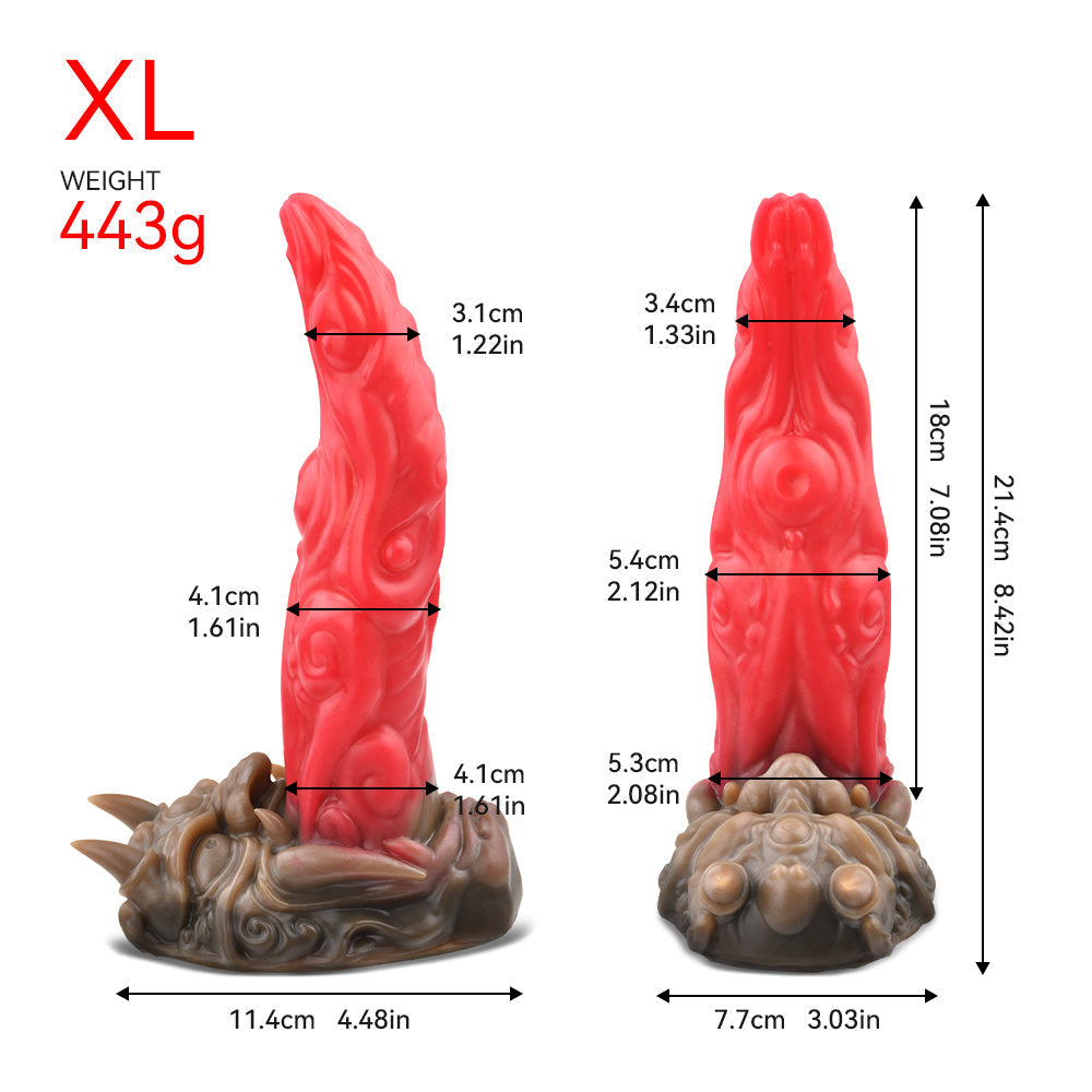 24,9 Cm Gode Langue Monstre Rouge À Dents De Démon