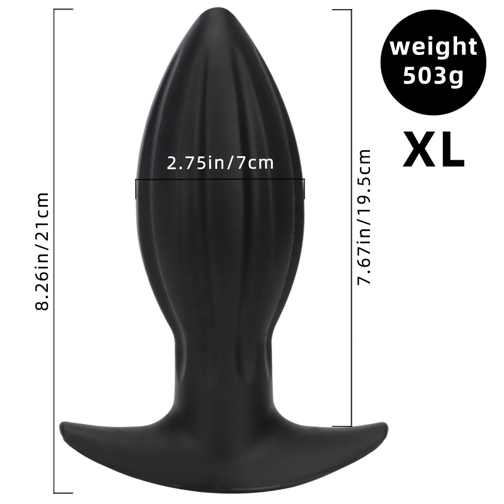 Gros Plug Anal Kit Nervuré En Silicone