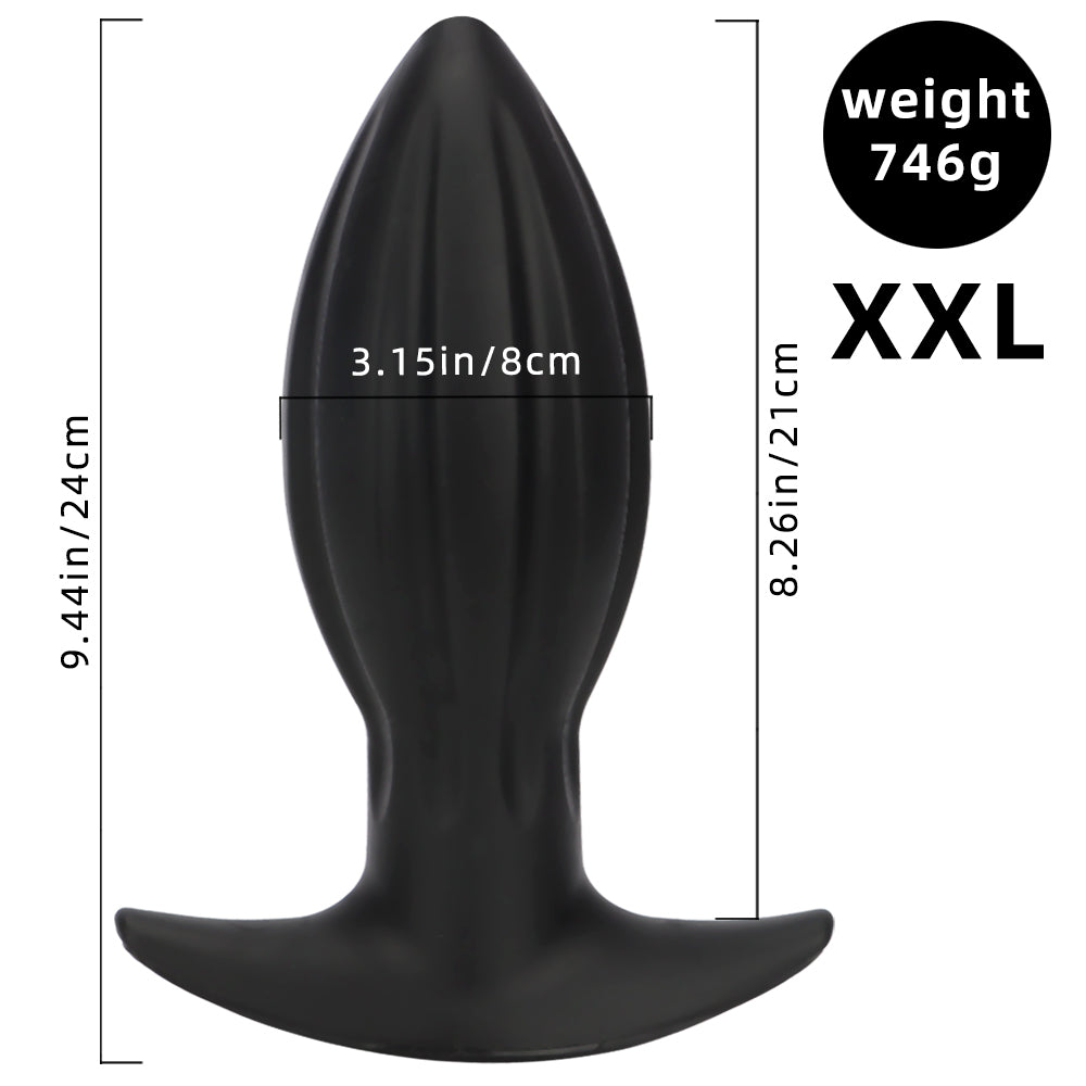 Gros Plug Anal Kit Nervuré En Silicone