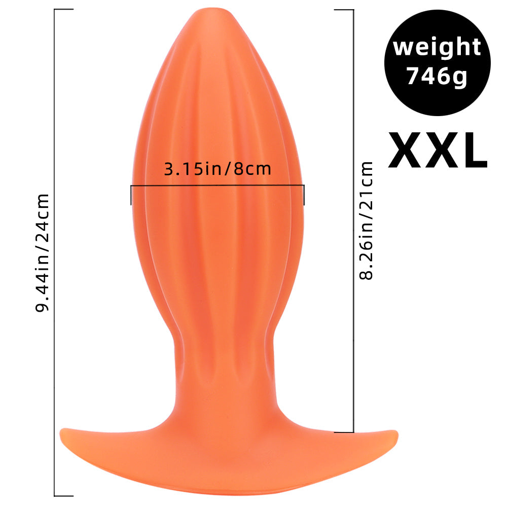 Gros Plug Anal Kit Nervuré En Silicone