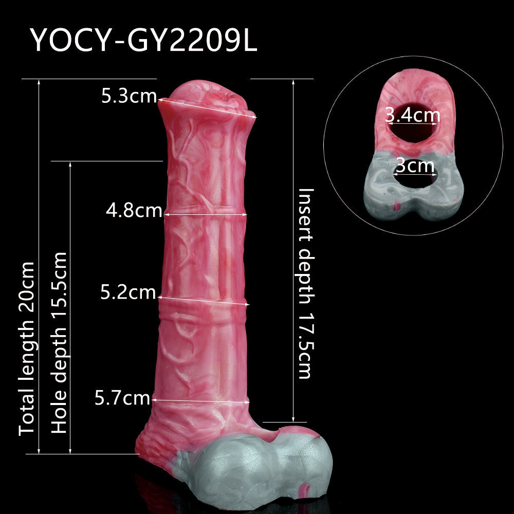 20 CM Silicone Fantasy Cheval Extension Gaine à Pénis
