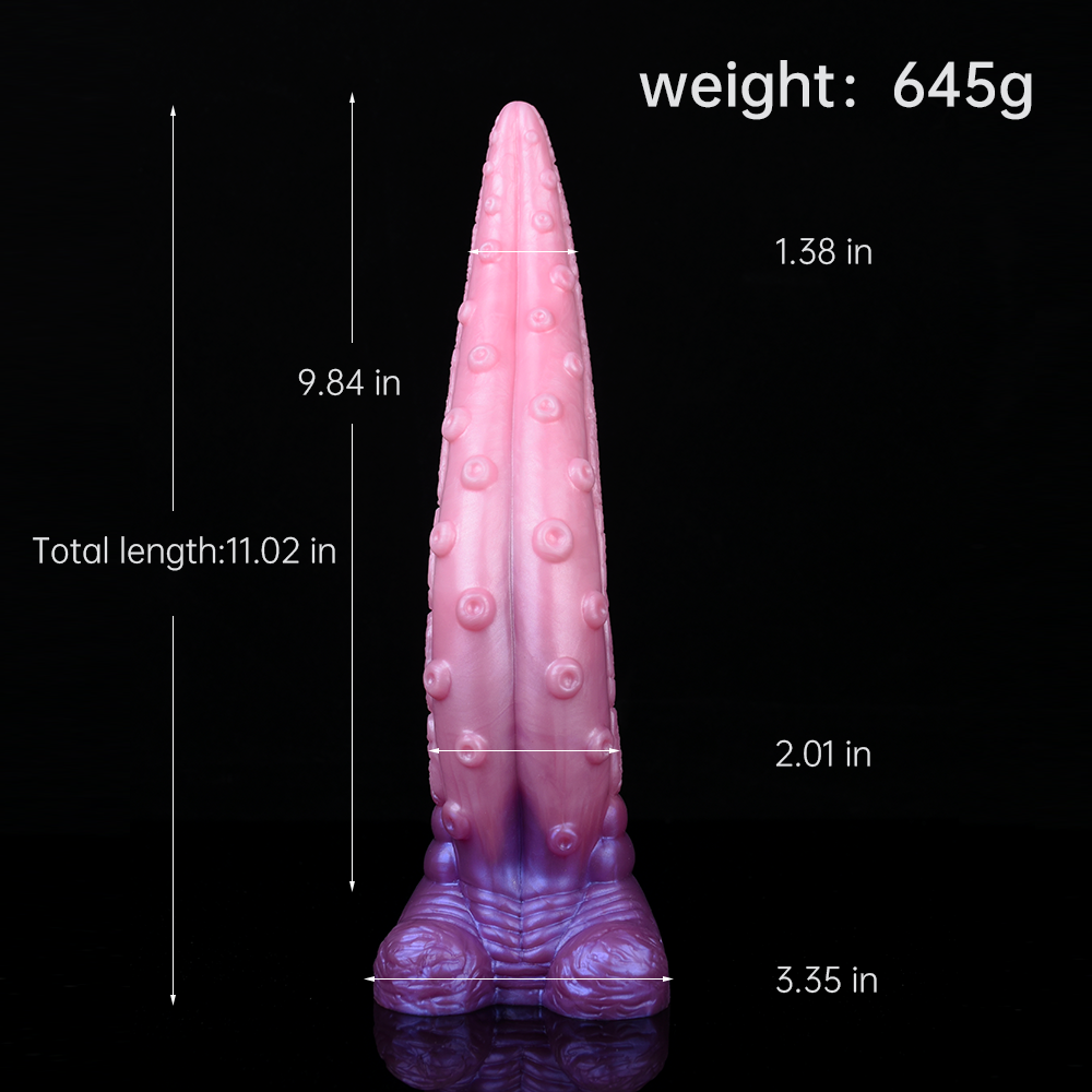 28 cm Fantaisie Silicone Courbé Tentacule Gode Langue