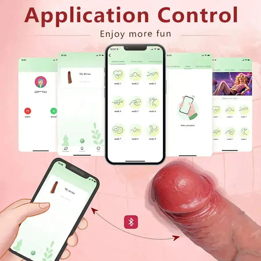 Gaine à Pénis Vibrante Réaliste Contrôlée par Application
