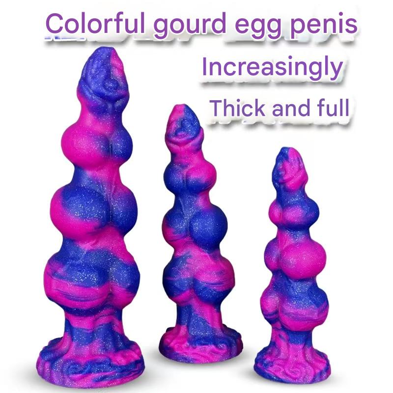 Gode Chien Monstre Coloré en Silicone avec Nœuds