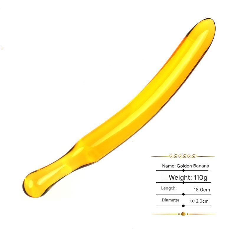 Gode Banane Jaune en Verre Discret