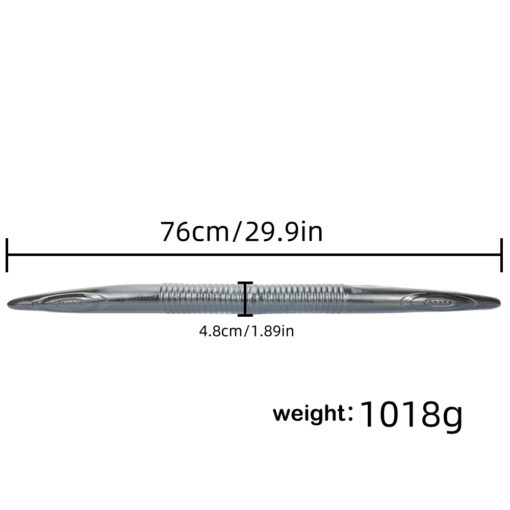 76 Cm Gris Murène Double Gode