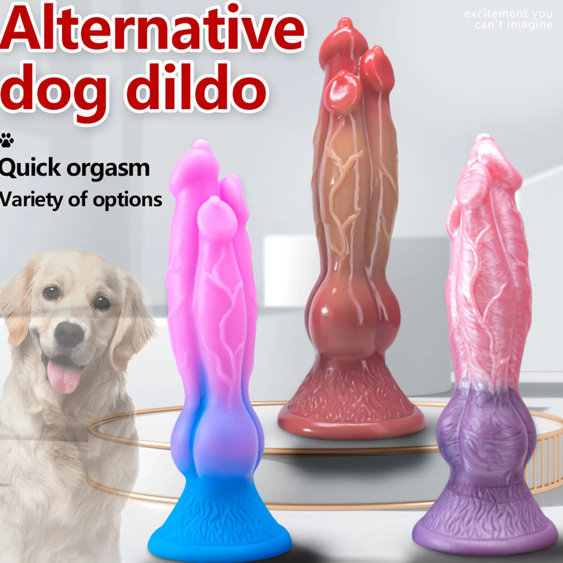 28 CM Nœud Canin à Trois Têtes Gode Fantasy