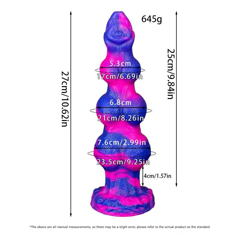 Gode Chien Monstre Coloré en Silicone avec Nœuds