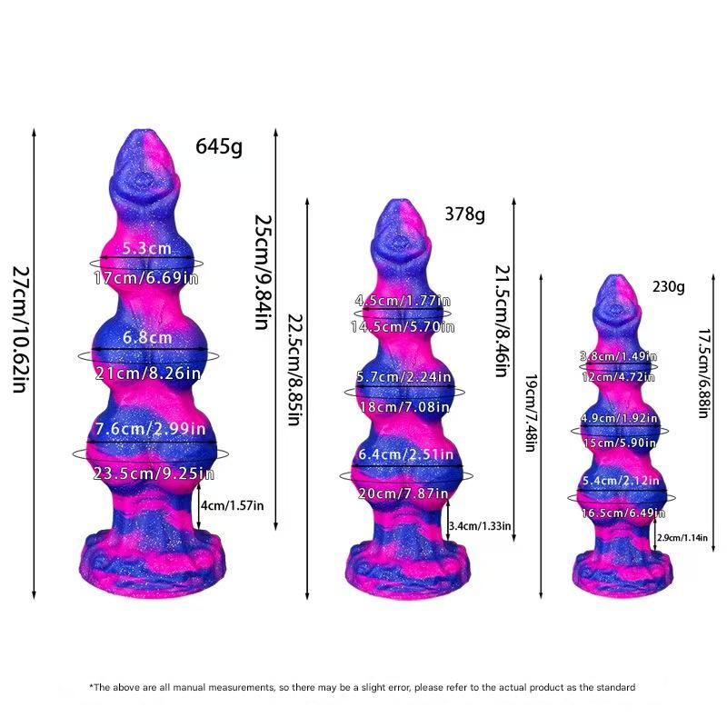 Gode Chien Monstre Coloré en Silicone avec Nœuds
