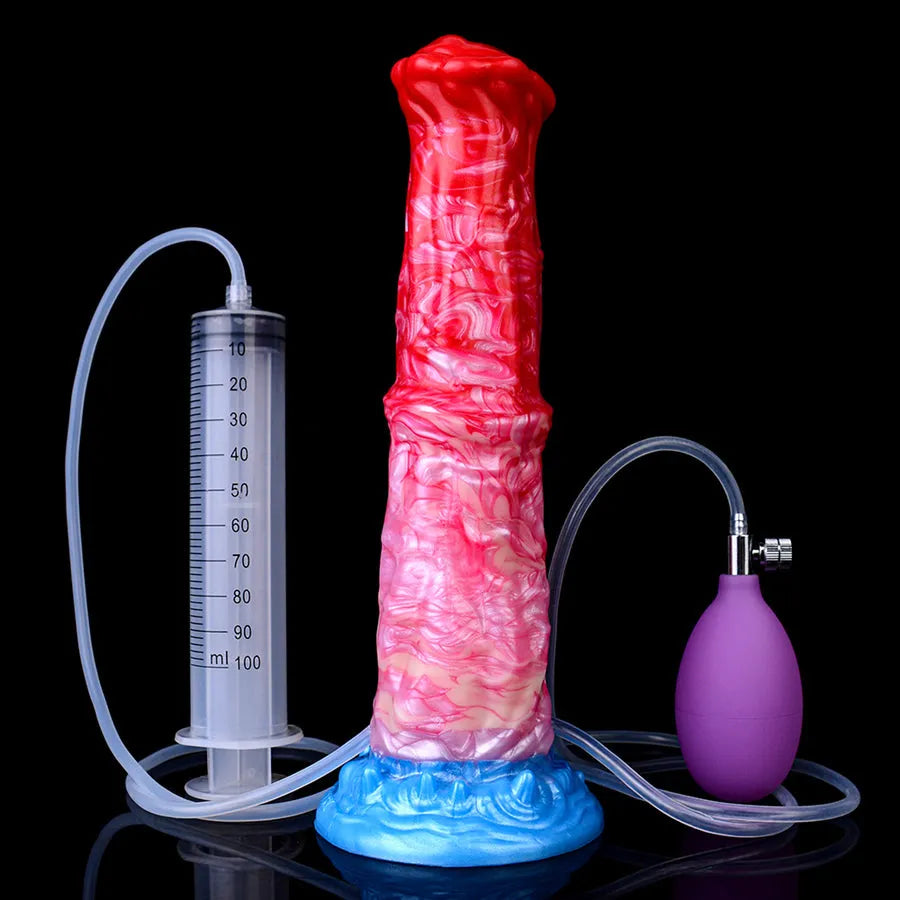 26 Cm Gode Cheval Éjaculateur Gonflable