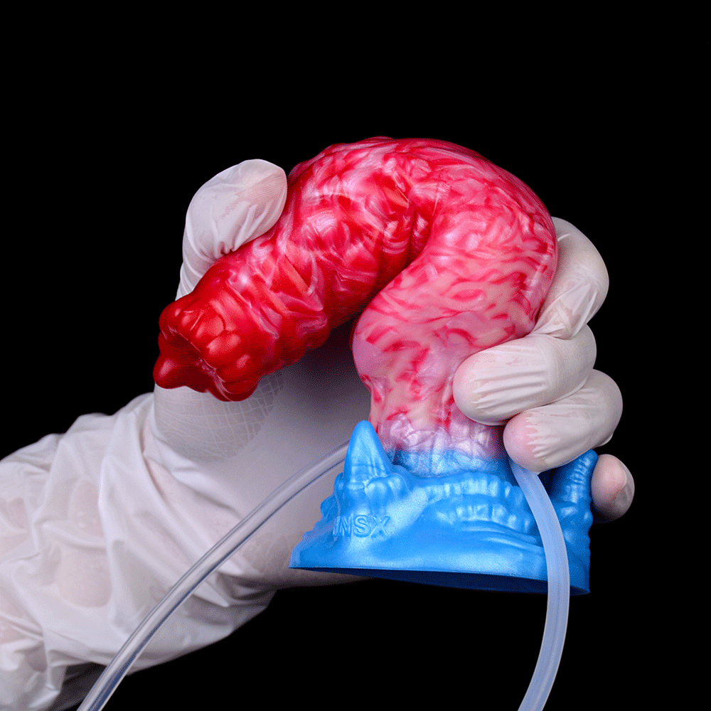 18,6 Cm Gode Chien Gonflable Éjaculateur En Silicone