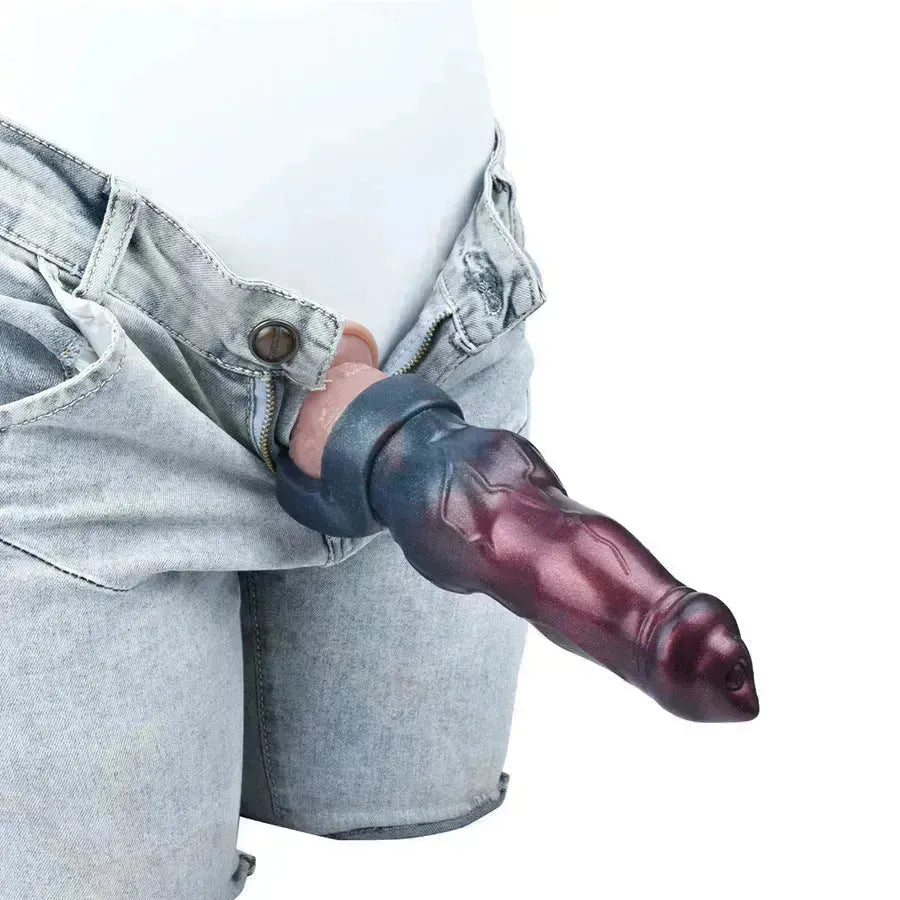 18,7 CM Canine Nœud Silicone Gaine à Pénis