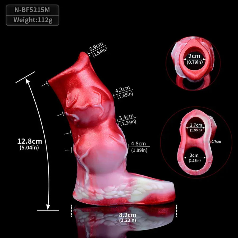Gaine Pénienne En Silicone Loup À Double Nœud