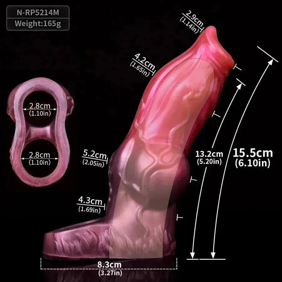 18 CM Canine Nœud Silicone Gaine à Pénis