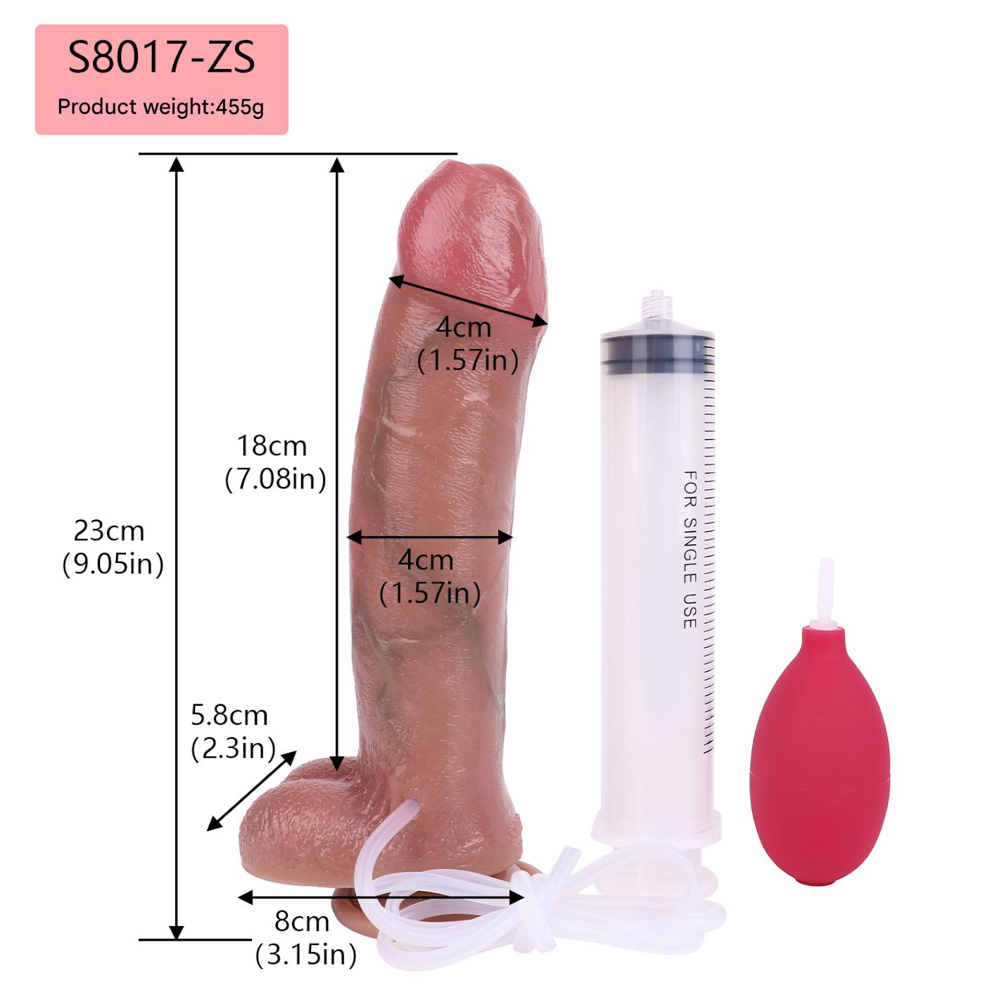 23 cm Ejaculateur Gode Réaliste avec Prepuce