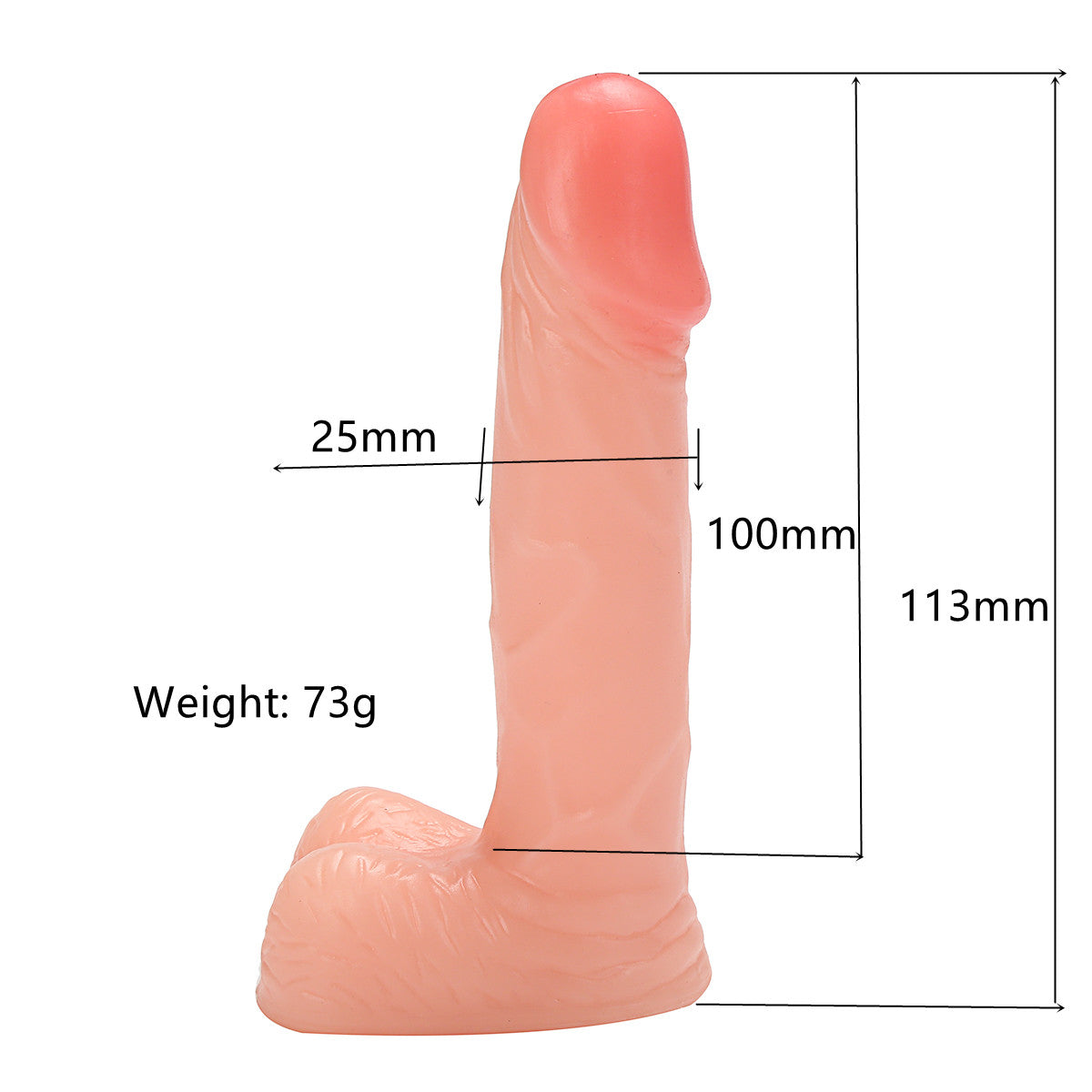 Petit Gode Réaliste Chair avec Base 11,3 cm