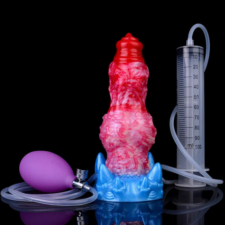 19,2 Cm Rouge Fantasy Gode Chien Gonflable Éjaculateur