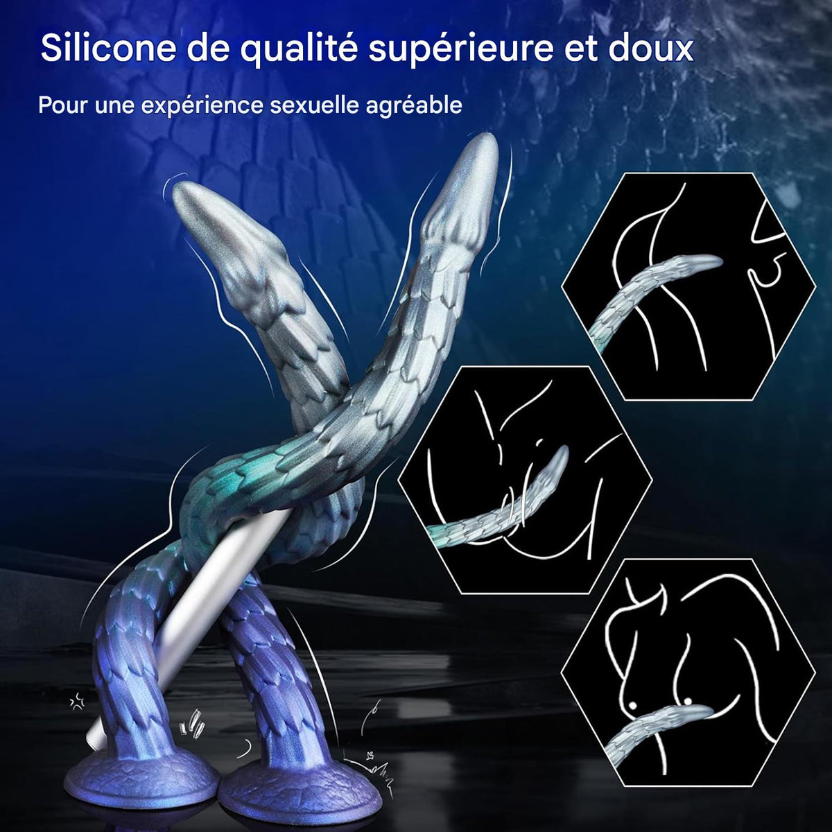50,8 cm Long Dragon Écailles Fantaisie Gode Tentacule XXL