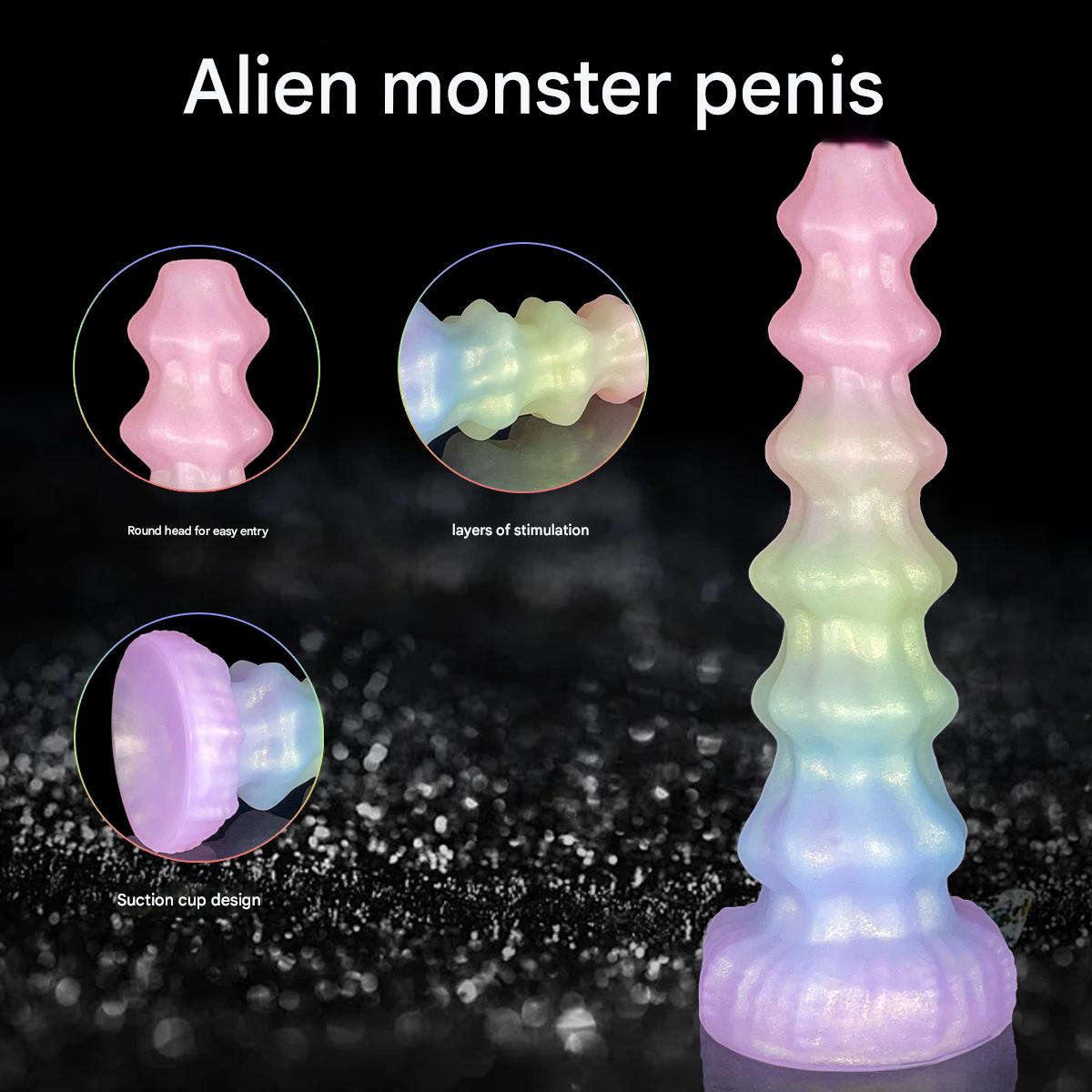 Gode Monstrueux Fantaisie Texturé Arc-en-ciel De 25.5 CM