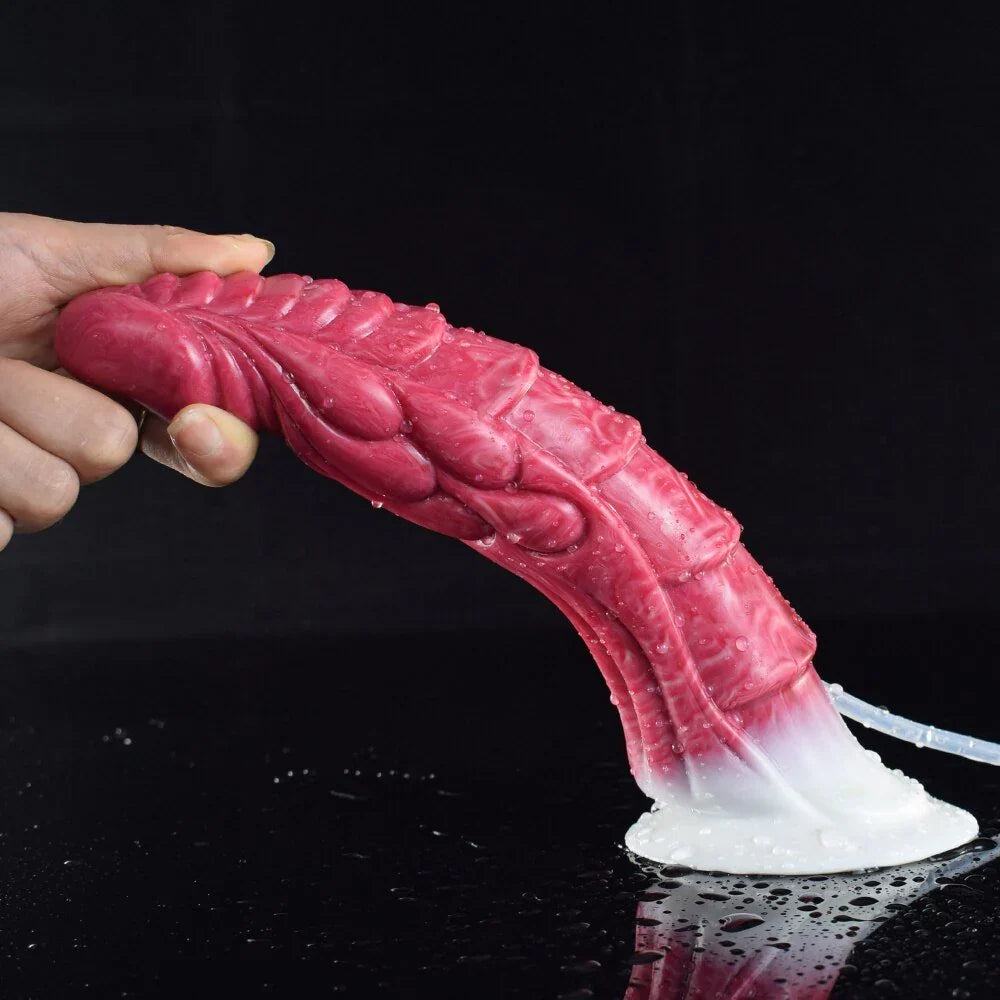 Gode Dragon Éjaculateur Fantasy Rose 21,2 cm
