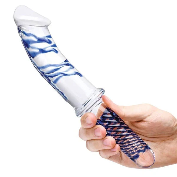 29,5 CM Transparent Gode en Verre avec Poignée