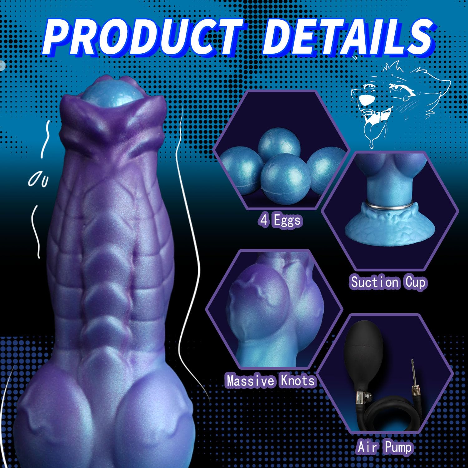 Gode Ovipositeur Fantasy Violet Nœud 24,4 cm