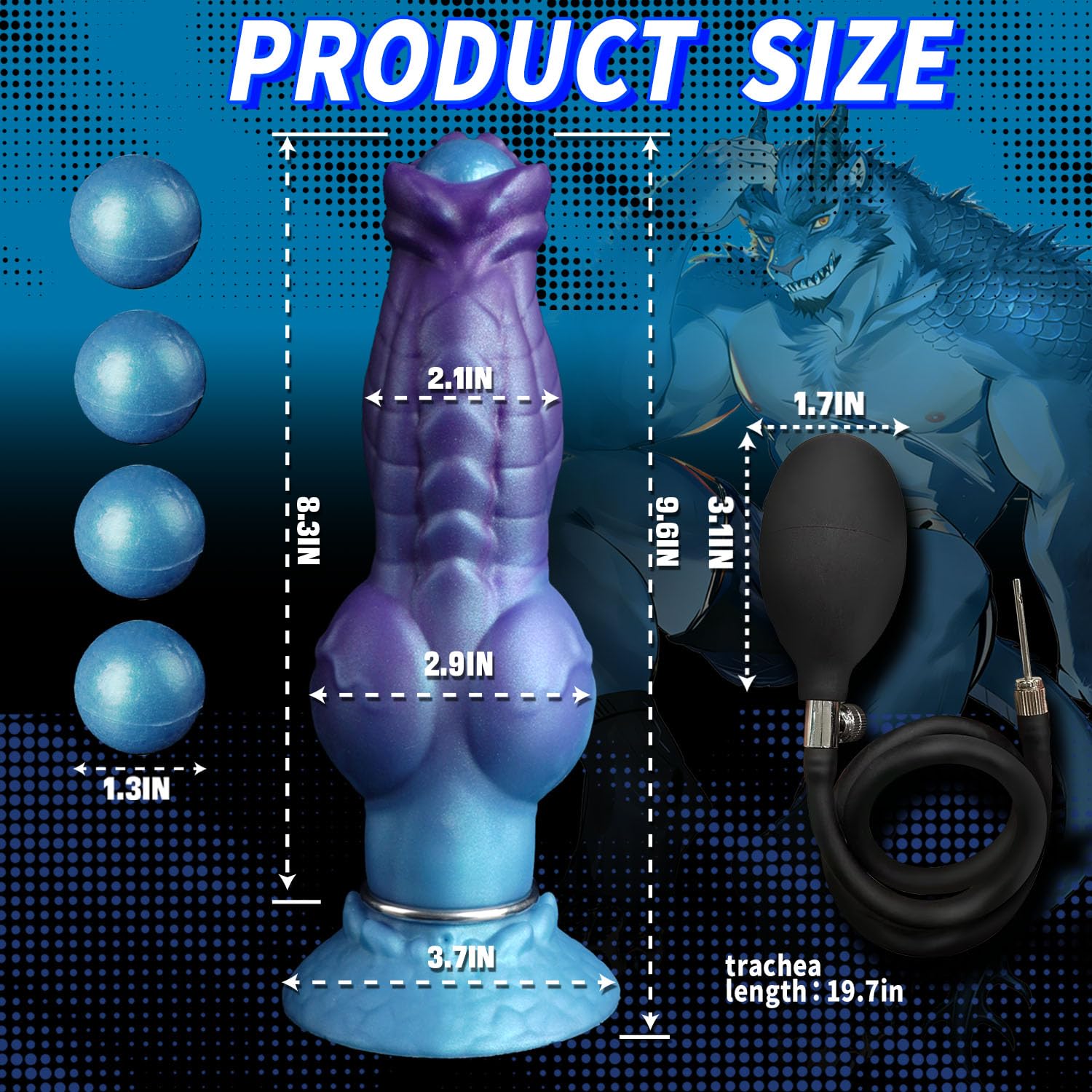 Gode Ovipositeur Fantasy Violet Nœud 24,4 cm