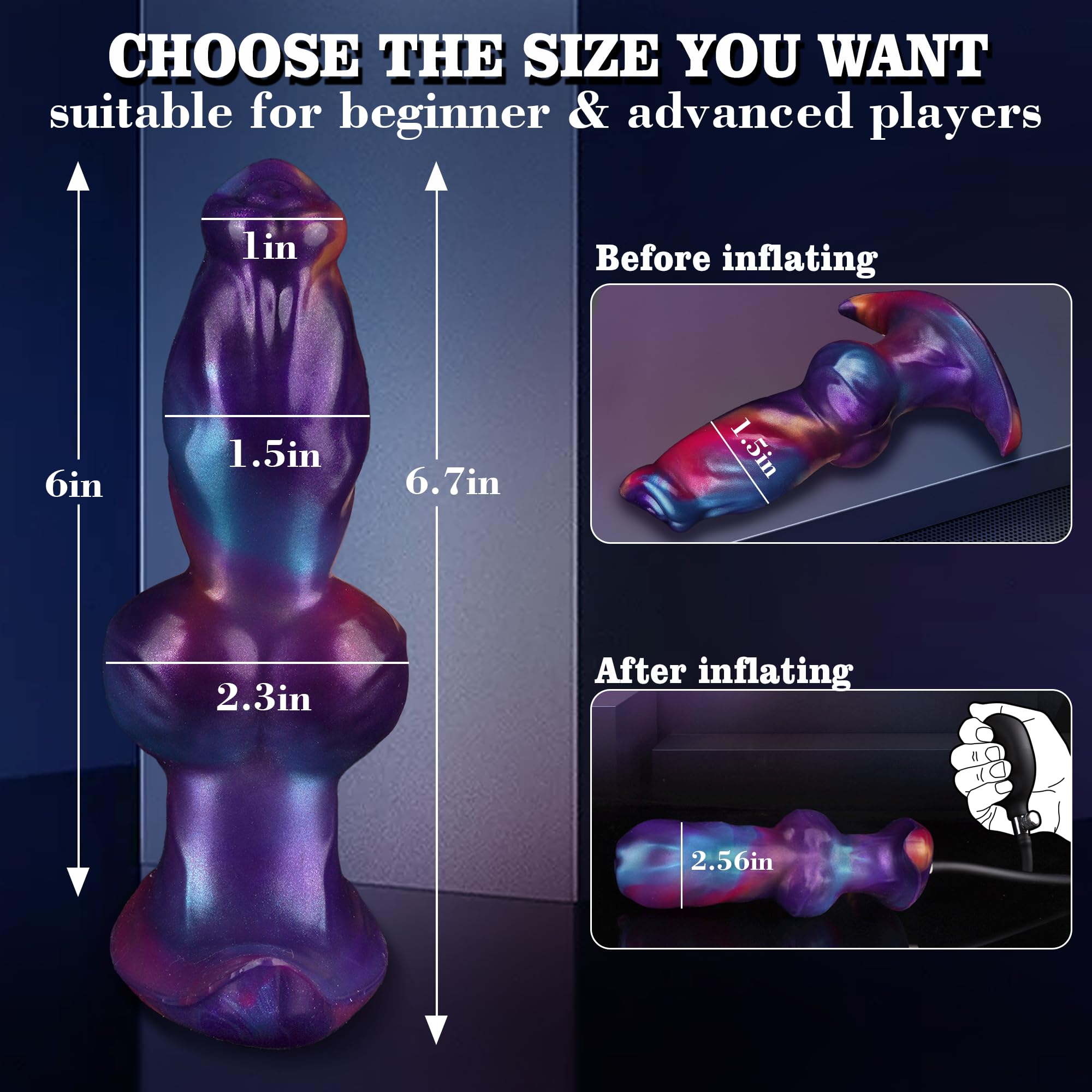 17 Cm Fantasy Chien Knot Plug Anal Gonflable