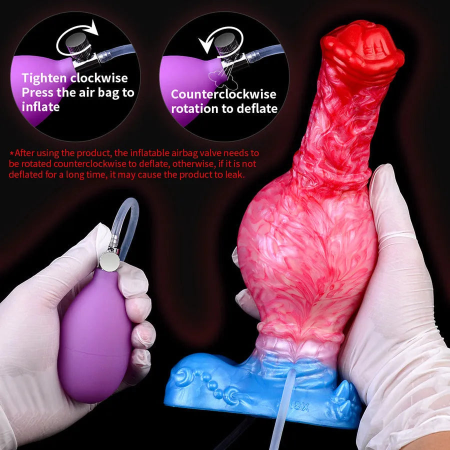 Gode Cheval Gonflable Éjaculateur avec Nœud 21,8 cm