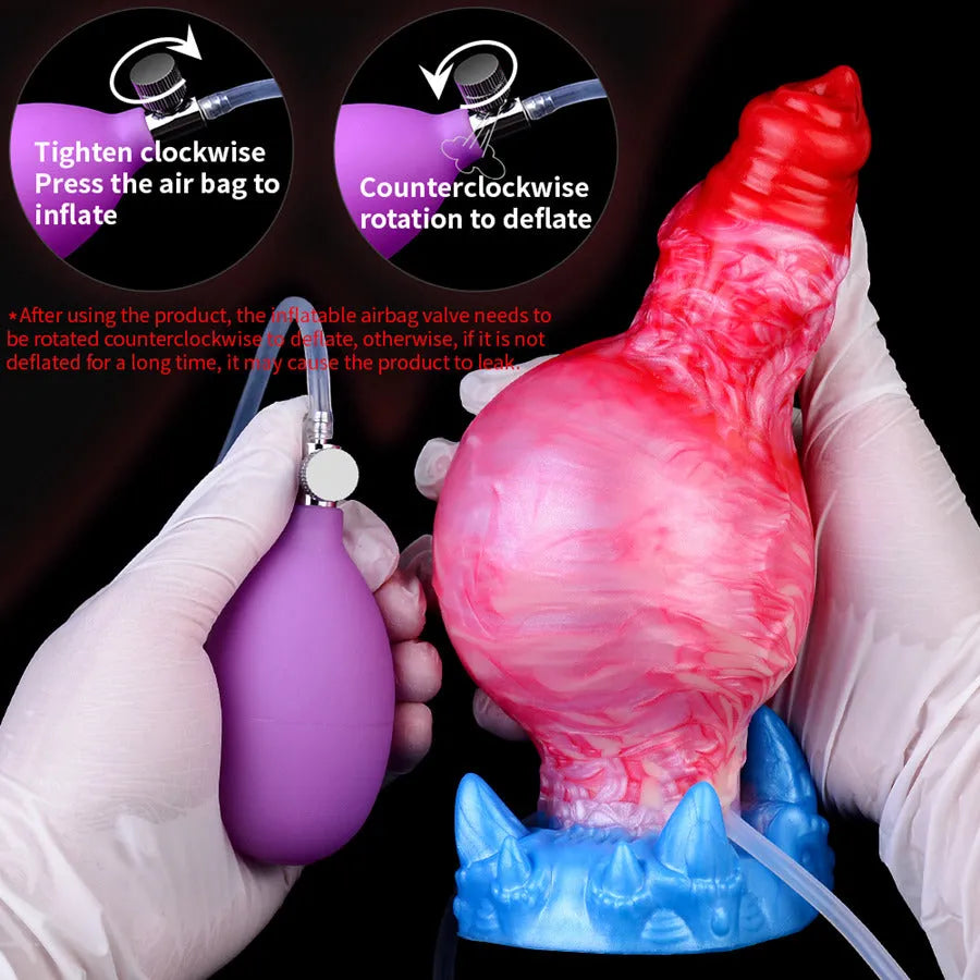 19,2 Cm Rouge Fantasy Gode Chien Gonflable Éjaculateur