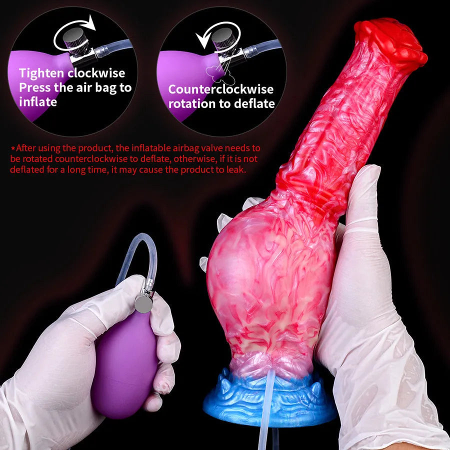 26 Cm Gode Cheval Éjaculateur Gonflable