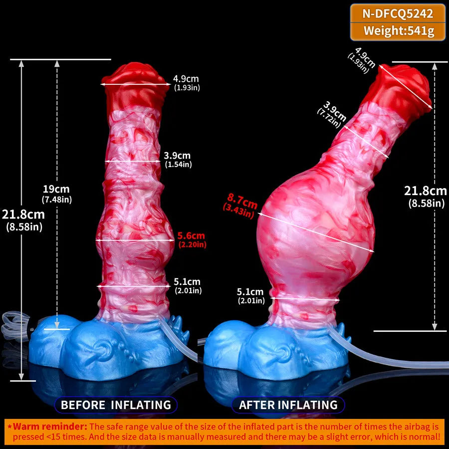 Gode Cheval Gonflable Éjaculateur avec Nœud 21,8 cm