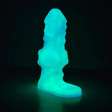 18,2 CM Verte Fantasy Texturée Lumineux Gaine à Pénis