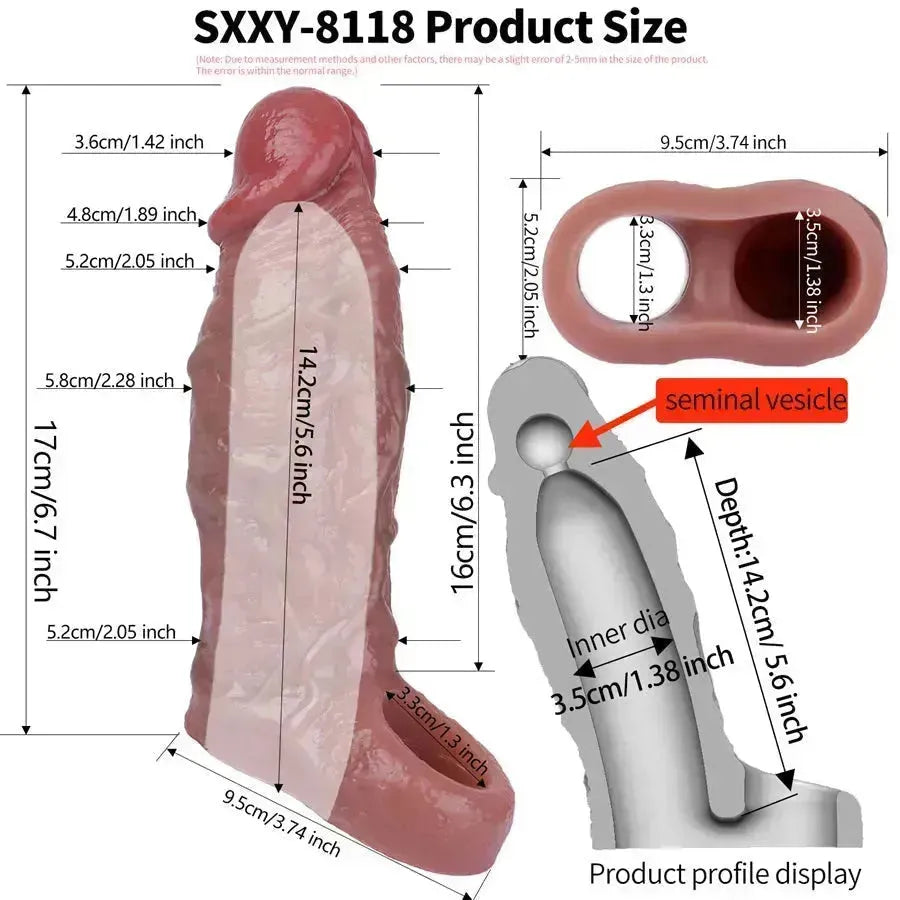 Gaine Pénienne Réaliste En Silicone Augmentante