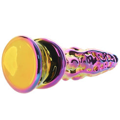 Gode en Verre Dragon Arc-en-Ciel Anal 16 cm