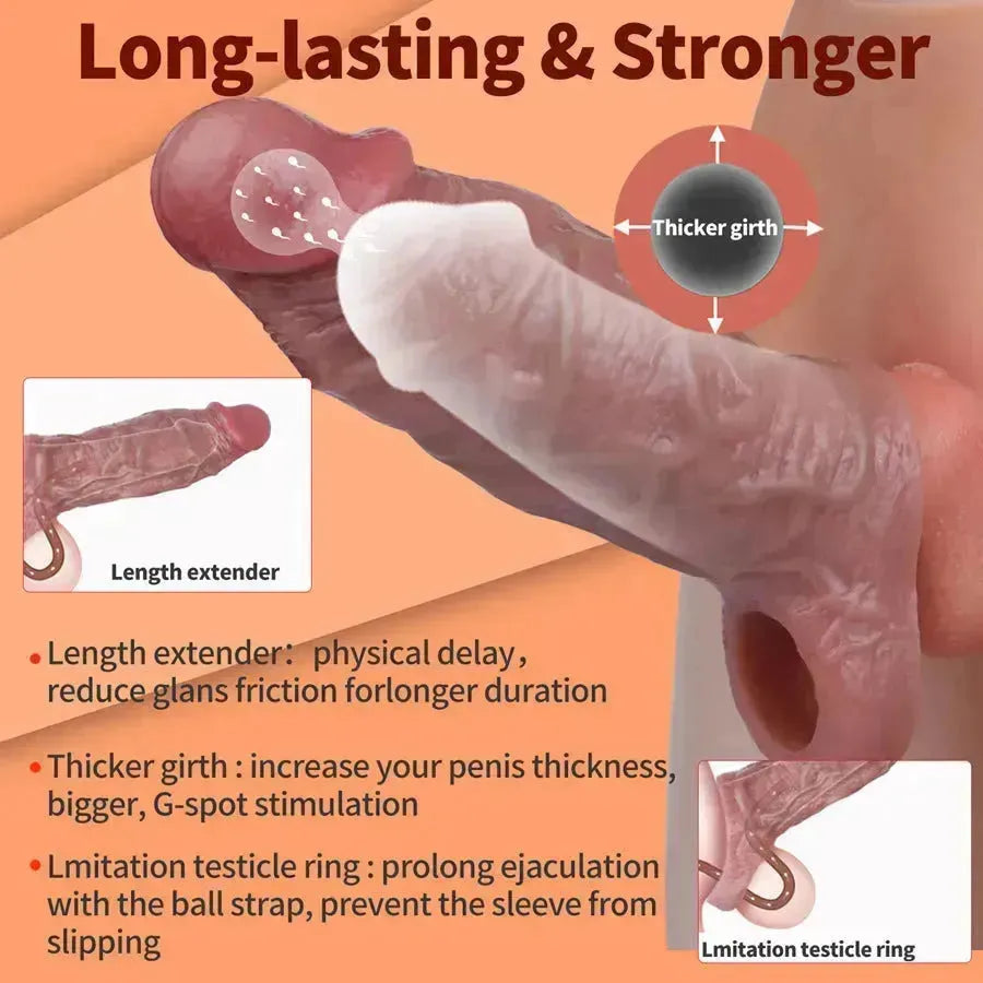 Gaine Pénienne Réaliste En Silicone Augmentante
